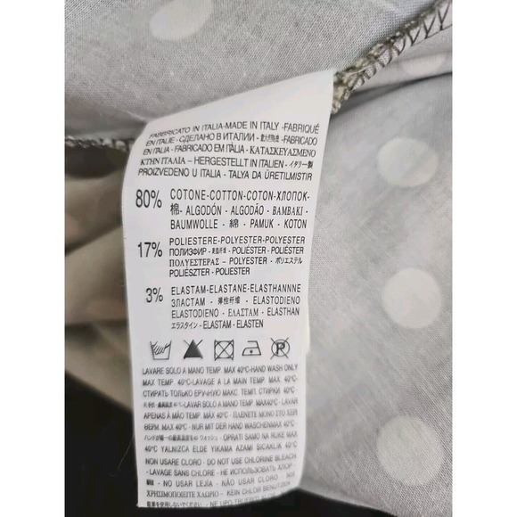 Rockabilly ~Woman Size M~ Brown/Gray/Beige Polka Dot Dress Cotton Made in ITALY - Picture 4 of 10